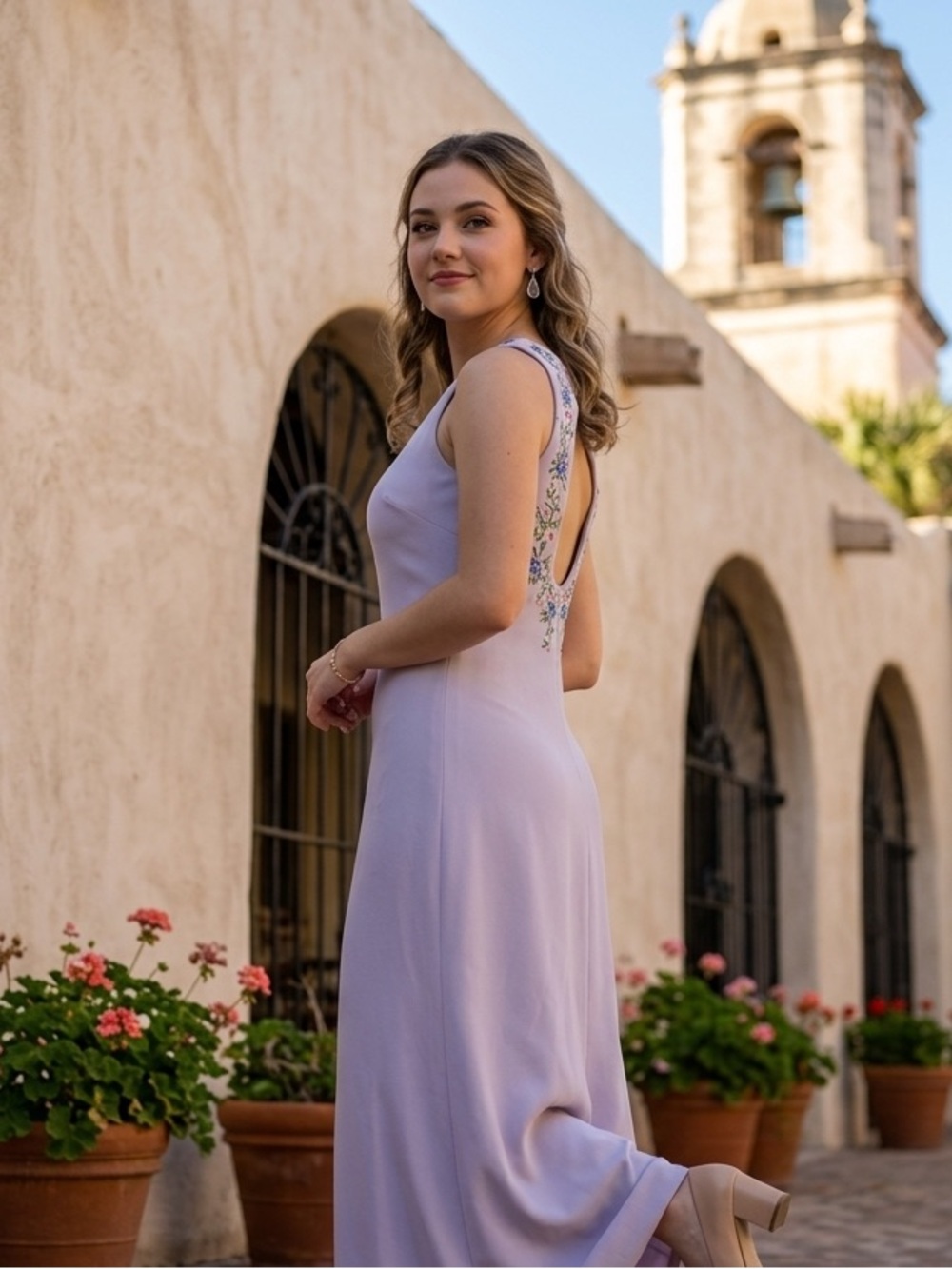 Adrianna Papell Lavender Sleeveless Maxi Dress - Picture 2 of 7